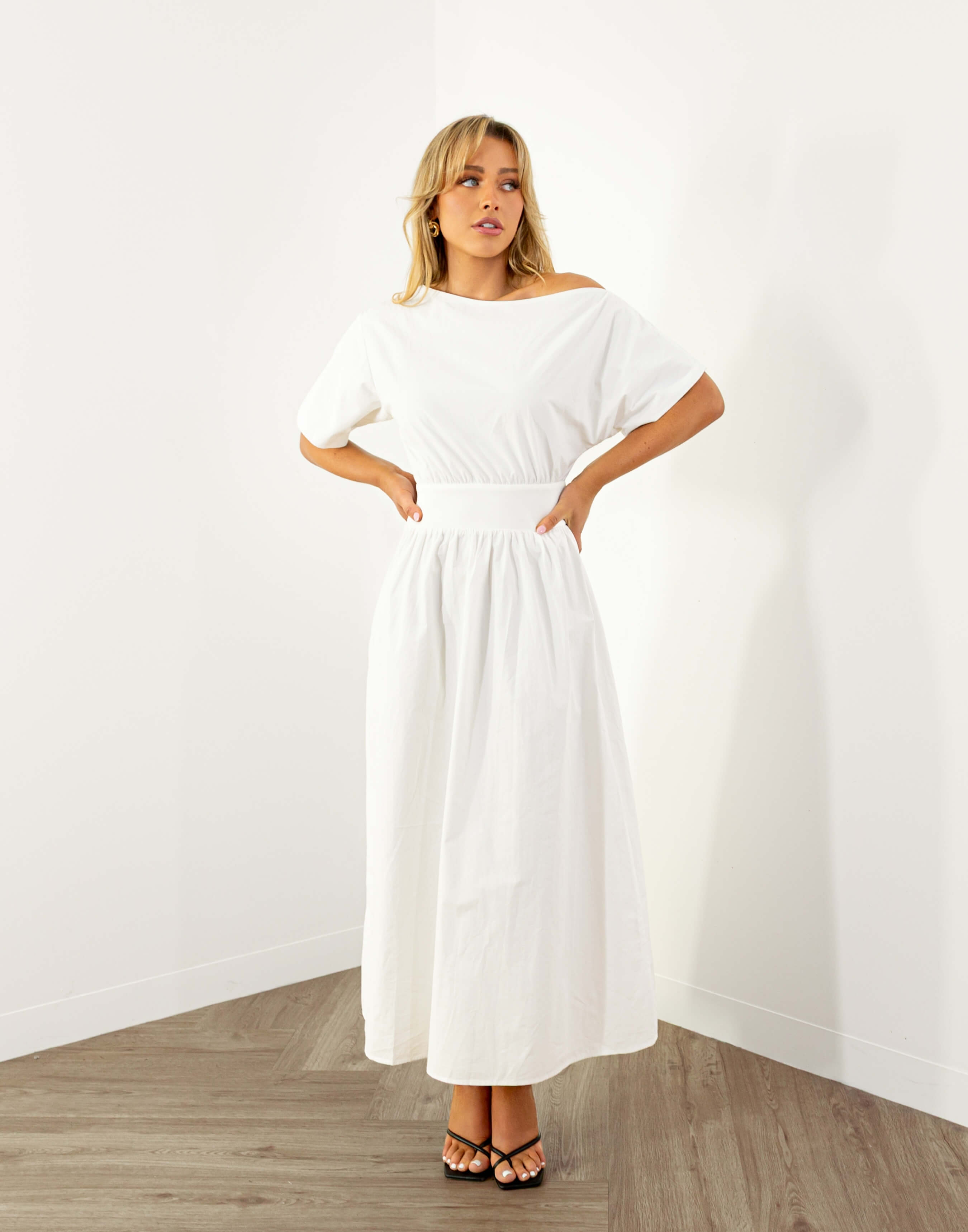 Conrad Midi Dress — catalog photograph for Off-Shoulder Evening Looks That Feel Effortless