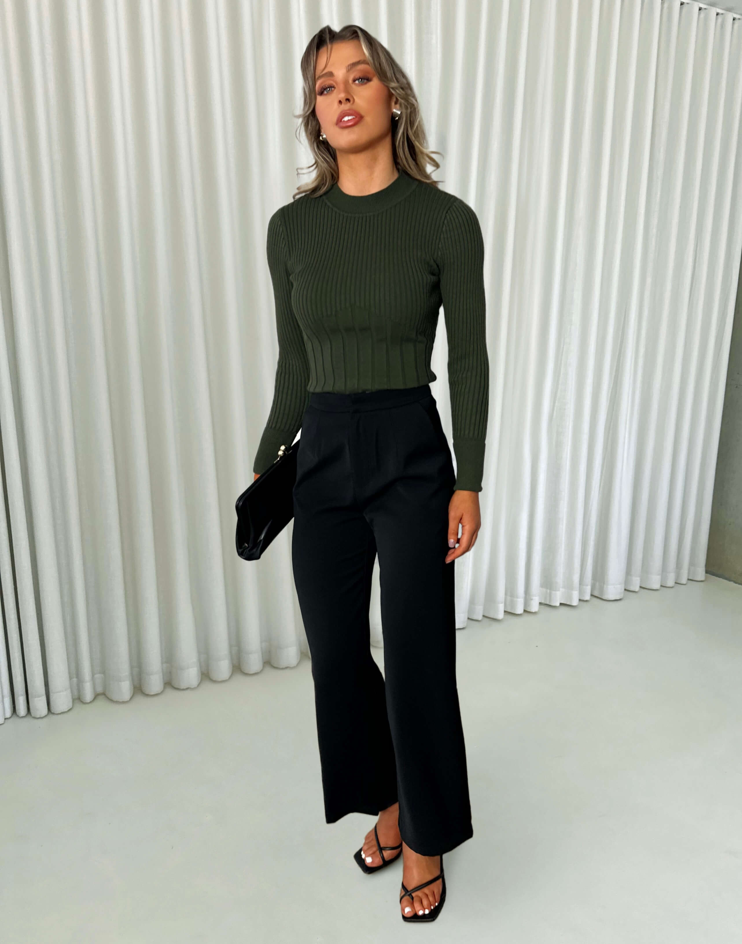 Jessi Tailored Pants — catalog photograph for High-Waist Trousers from Desk Plans to Dinner Plans