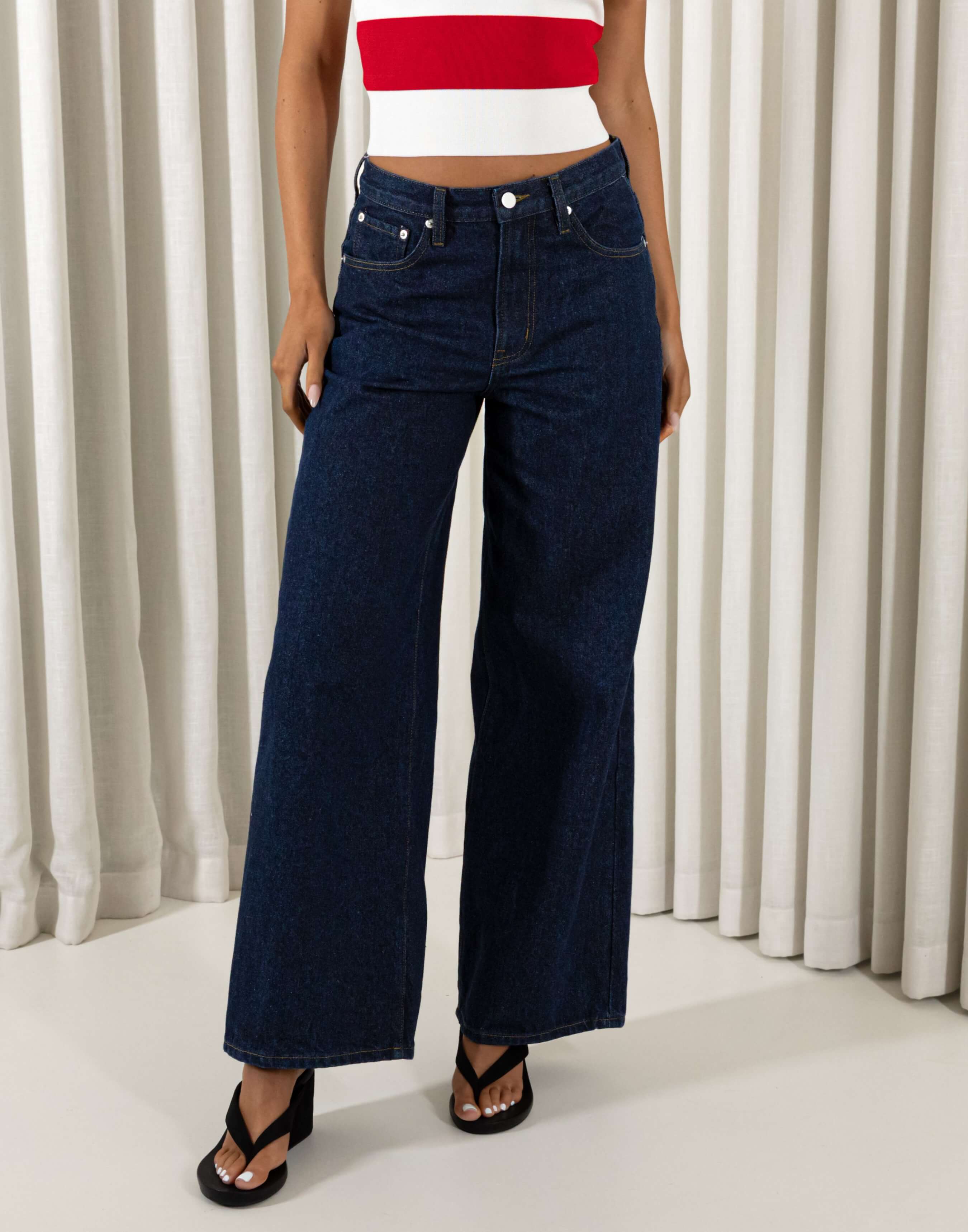 Tanner Wide Leg Jeans — catalog photograph for How to Pack a Small Capsule Wardrobe for a Getaway